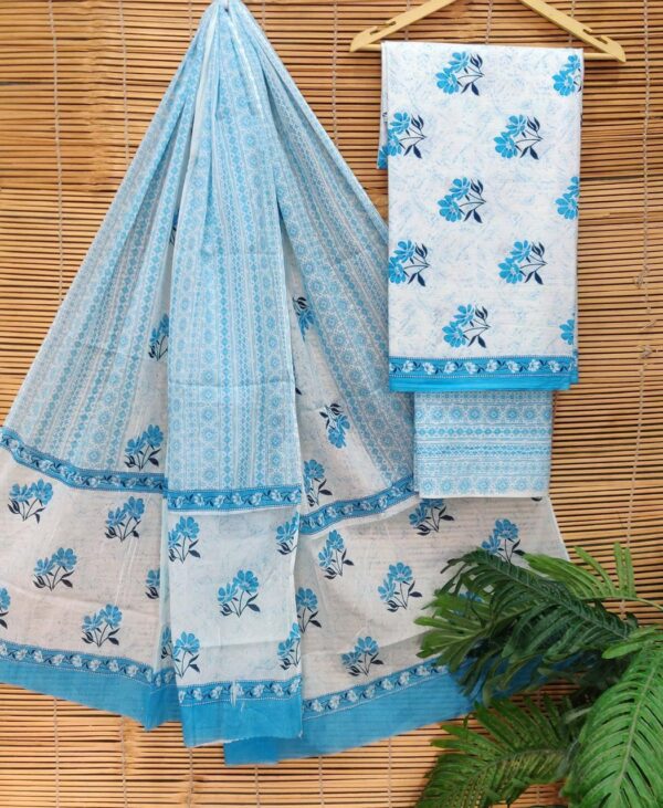 Jaipuri Print Cotton Suit With Cotton Dupatta