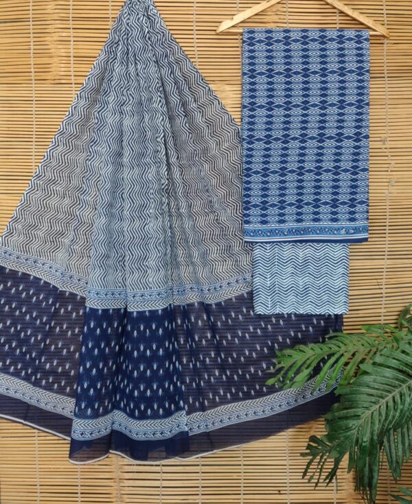 Jaipuri Print Cotton Suit With Cotton Dupatta