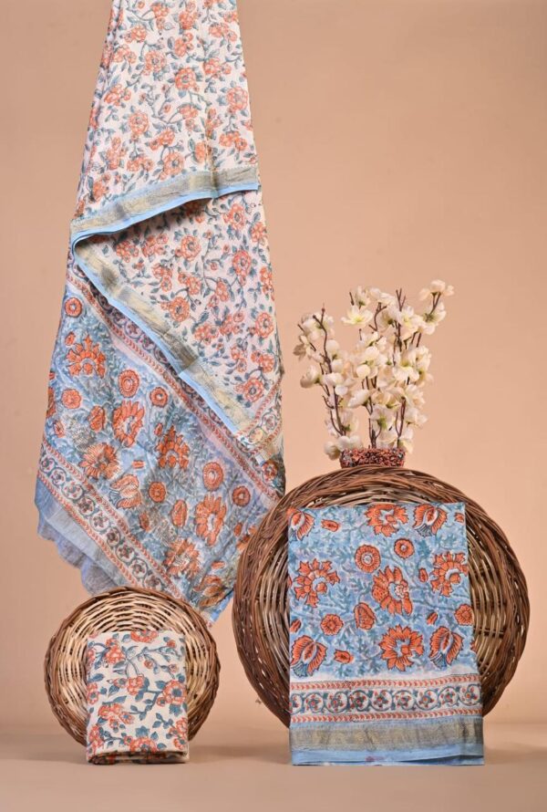 Block Print Maheshwari Suit