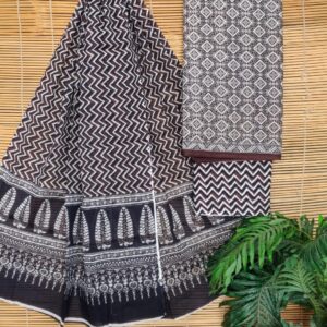Jaipuri Print Cotton Suit With Cotton Dupatta