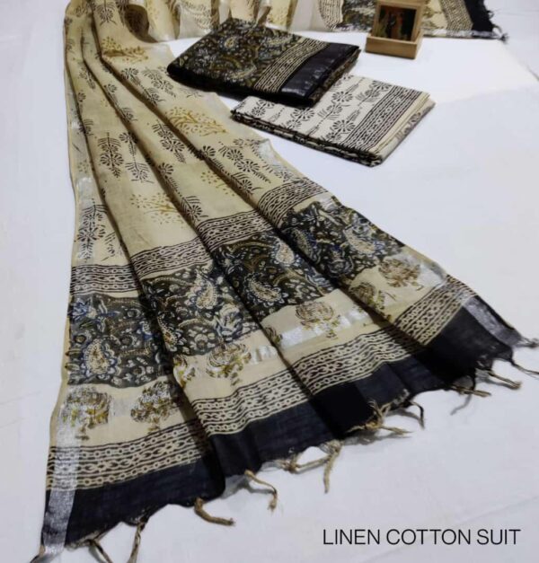 Hand Block Print Linen Cotton Suit