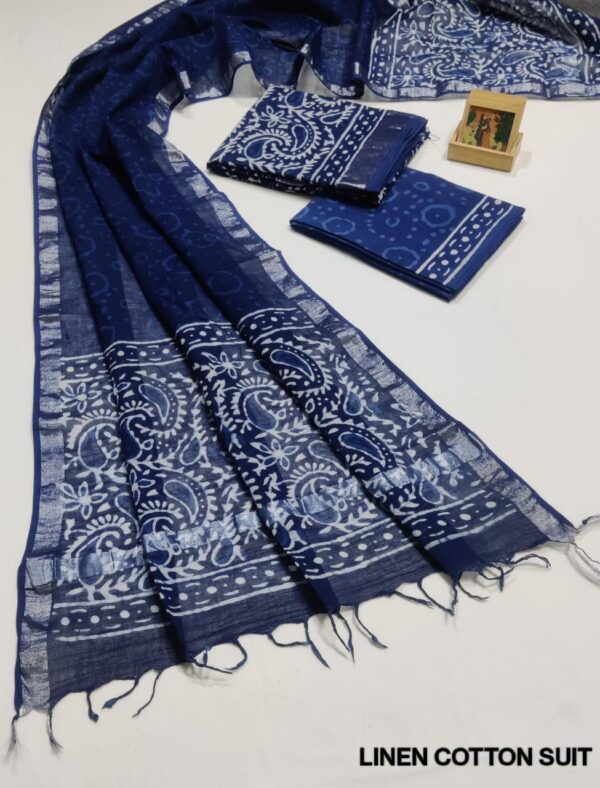 Hand Block Print Linen Cotton Suit