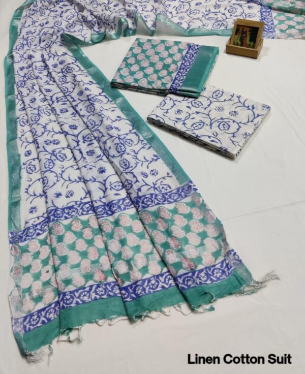 Hand Block Print Linen Cotton Suit