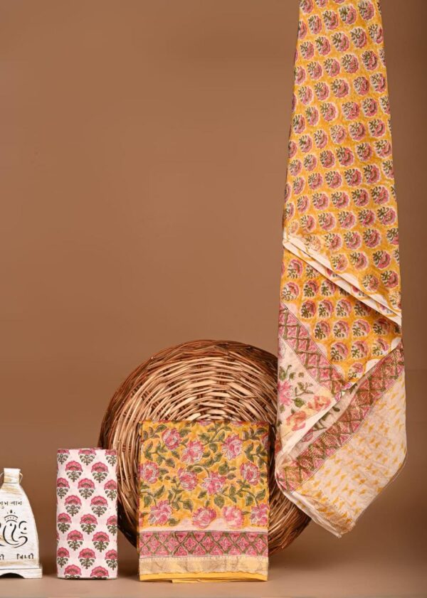Block Print Maheshwari Suit