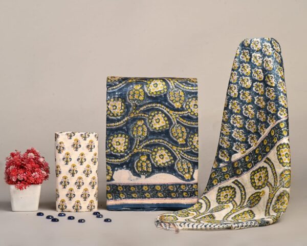 Hand Block Print Chanderi Silk Suit