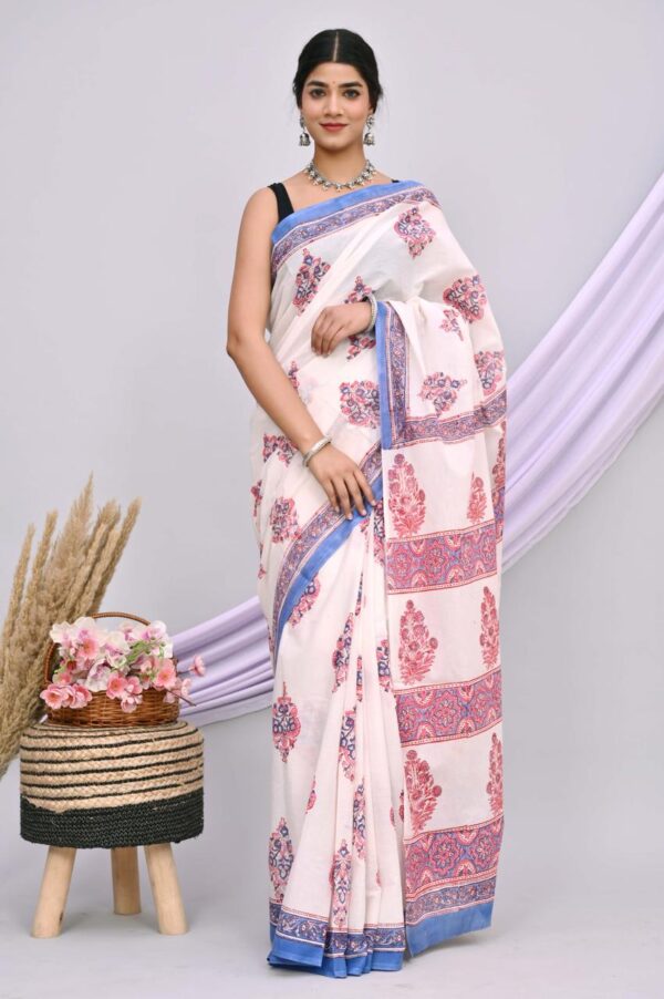 Block Print Cotton Saree