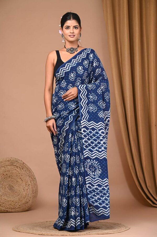 Block Print Cotton Saree