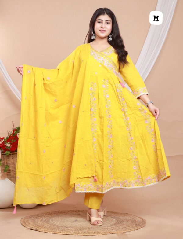 Stitched Suit Anarkali Cotton 3 Pcs Suit