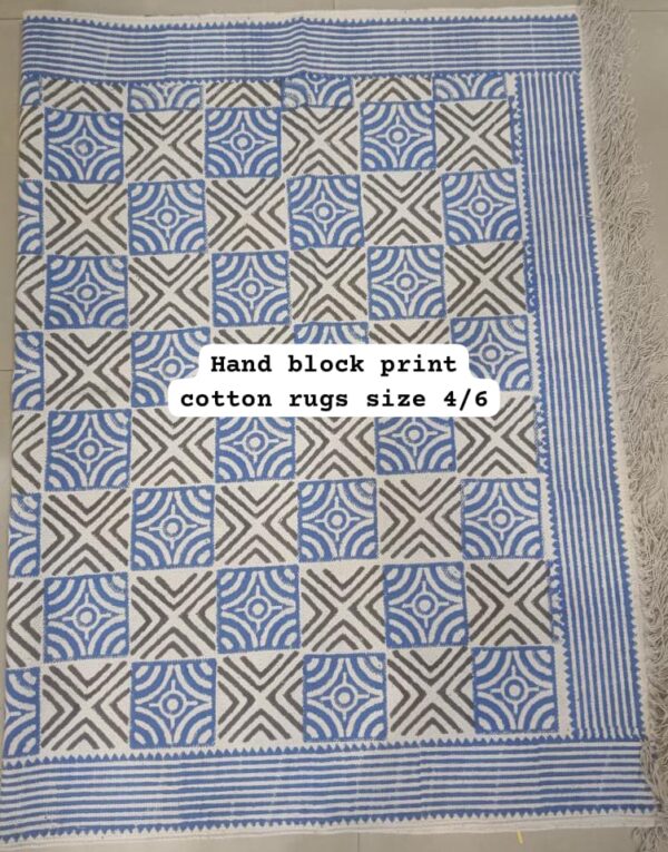 Hand Block Print Cotton Rugs