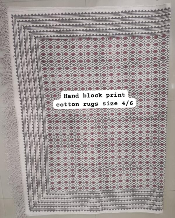 Hand Block Print Cotton Rugs