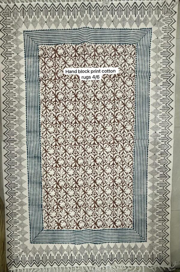 Hand Block Print Cotton Rugs