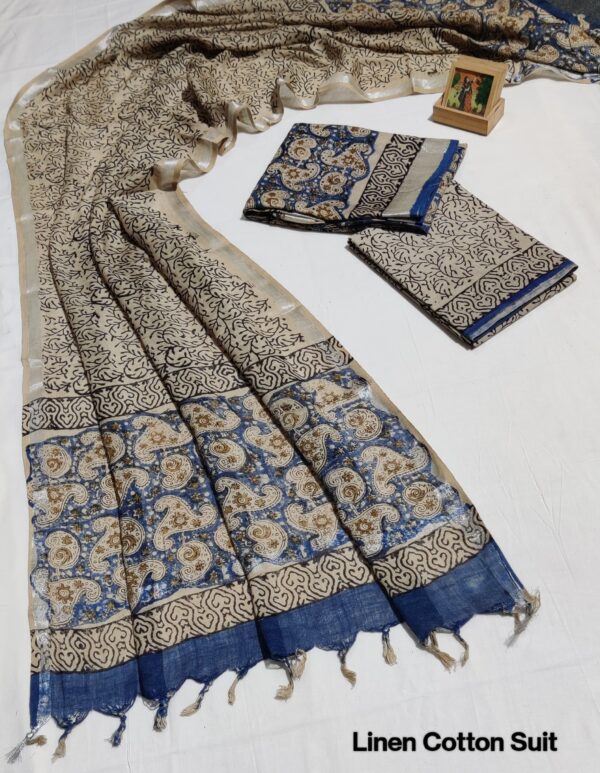 Hand Block Print Linen Cotton Suit