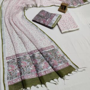 Hand Block Print Linen Cotton Suit