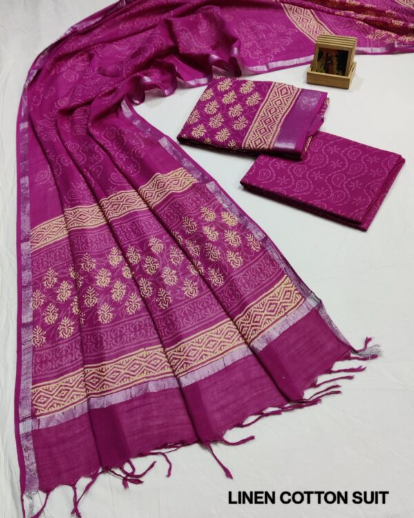 Hand Block Print Linen Cotton Suit