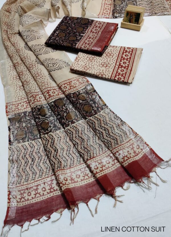 Hand Block Print Linen Cotton Suit