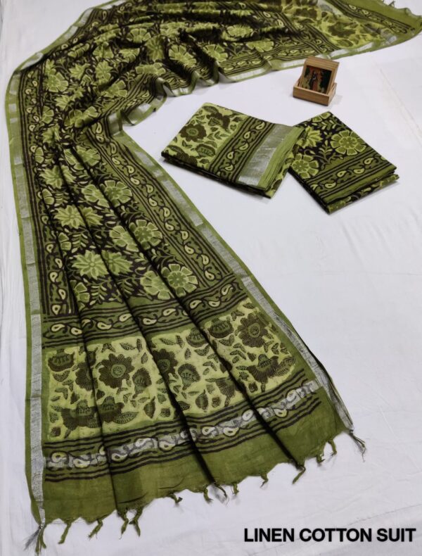 Hand Block Print Linen Cotton Suit