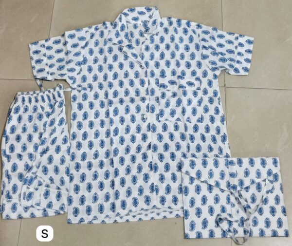 Jaipuri Print Cotton Short Night Suit