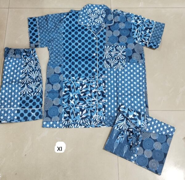 Jaipuri Print Cotton Short Night Suit