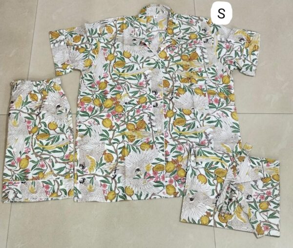 Jaipuri Print Cotton Short Night Suit