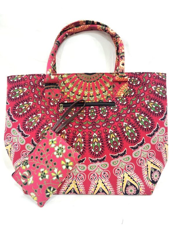 Mandala Tote Zip Bag With 1 Small Bag