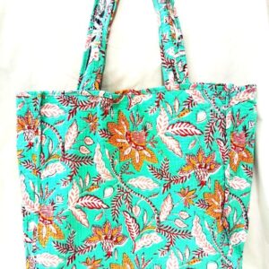 Jaipuri Print Cotton Quilted Tote Bag