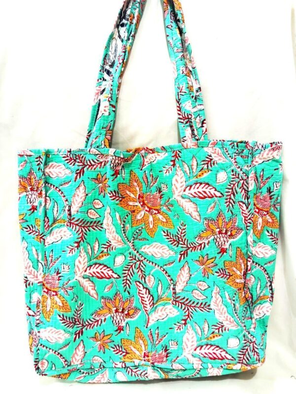 Jaipuri Print Cotton Quilted Tote Bag