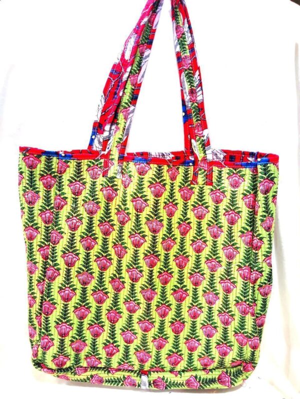 Jaipuri Print Cotton Quilted Tote Bag