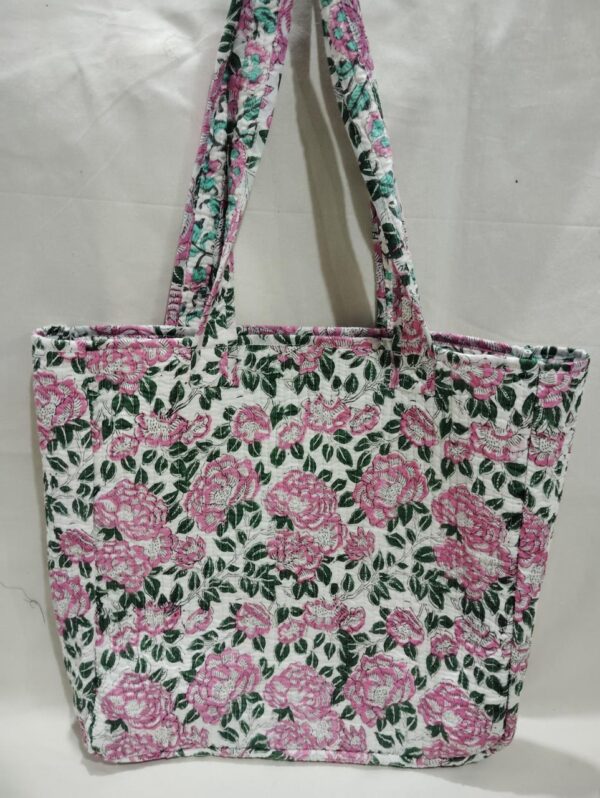 Jaipuri Print Cotton Quilted Tote Bag