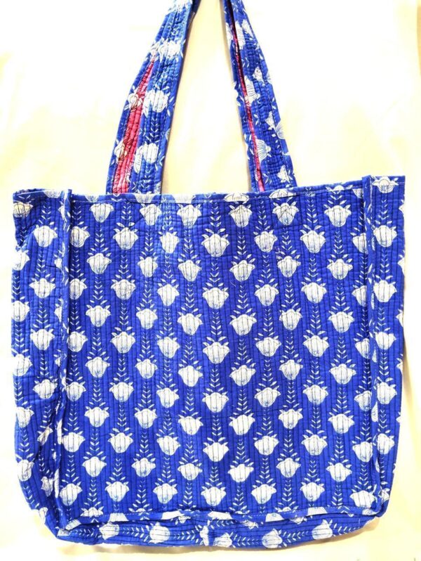 Jaipuri Print Cotton Quilted Tote Bag