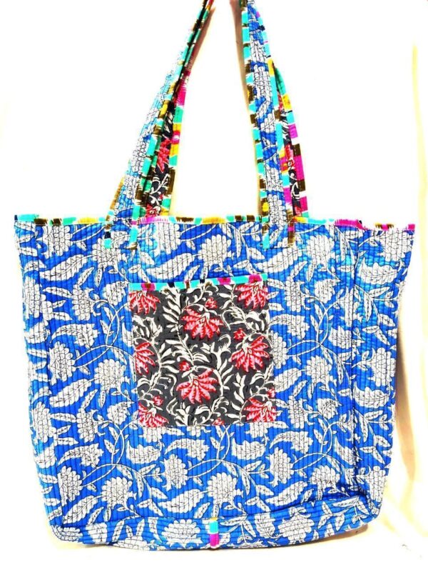 Jaipuri Print Cotton Quilted Tote Bag