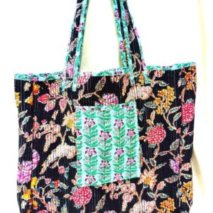 Jaipuri Print Cotton Quilted Tote Bag