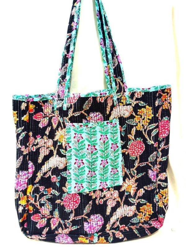 Jaipuri Print Cotton Quilted Tote Bag