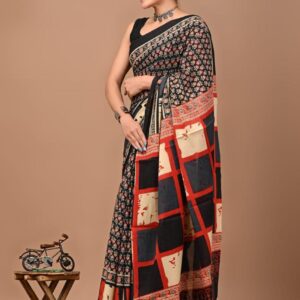 Jaipuri Printed Mul Mul Cotton Saree