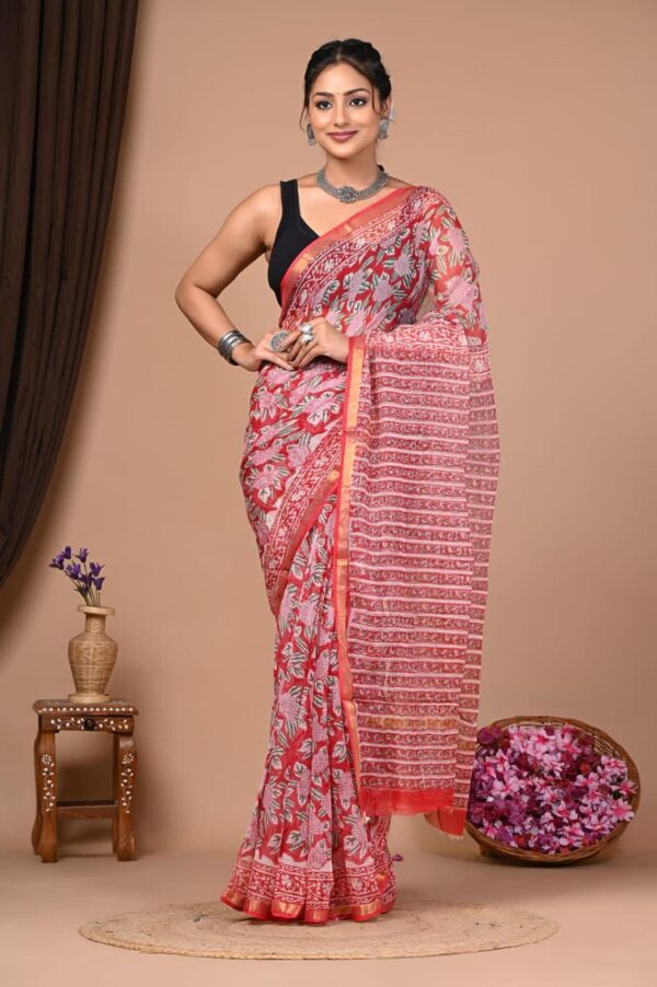 Block Print Kota Dorriya Saree