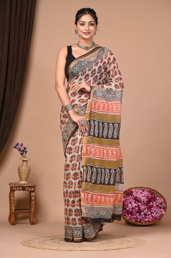 Block Print Kota Dorriya Saree