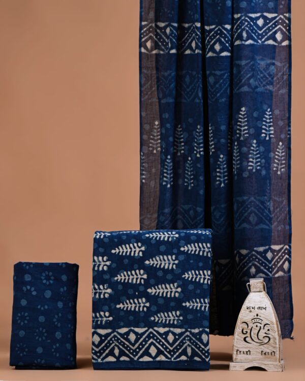 Block Print Cotton Suit With Cotton Dupatta