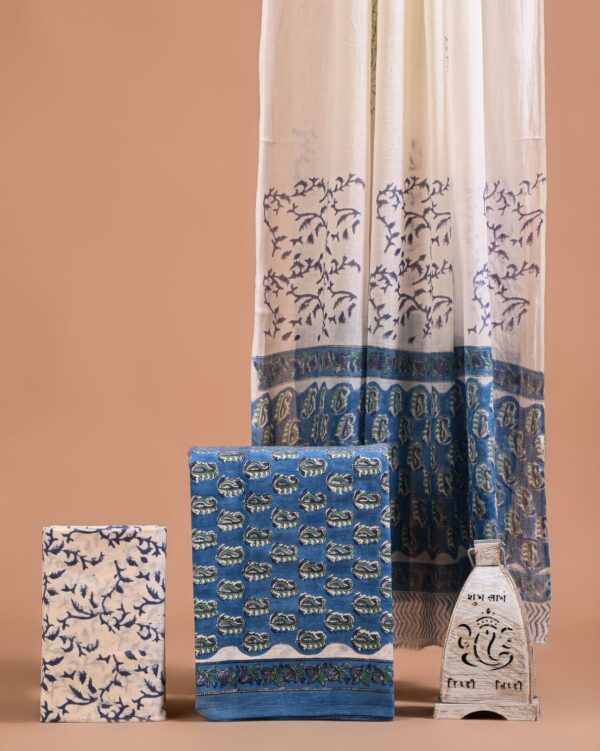 Block Print Cotton Suit With Cotton Dupatta