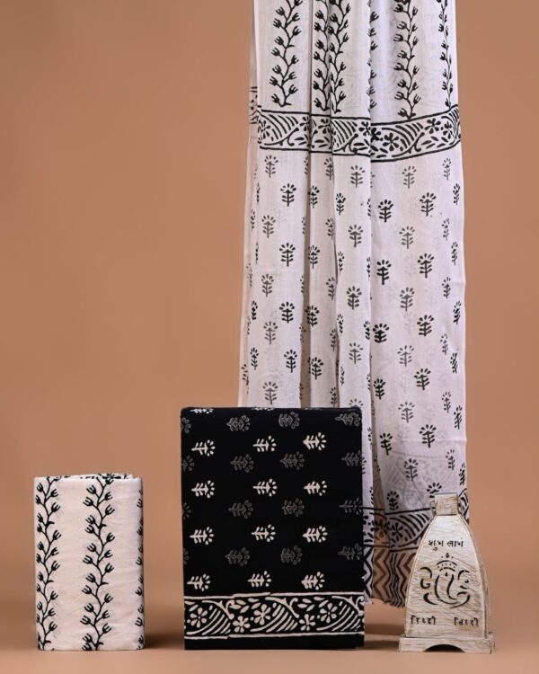 Block Print Cotton Suit With Cotton Dupatta