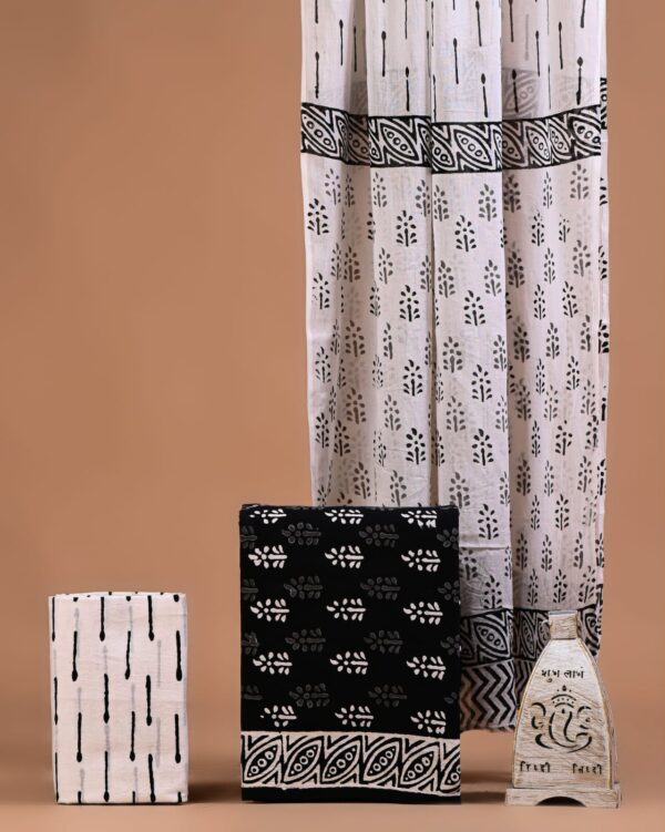 Block Print Cotton Suit With Cotton Dupatta
