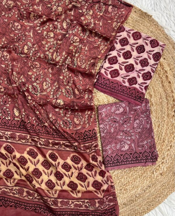 Modal Silk With Dupatta Modal Silk  With Bottom Maslin Cotton