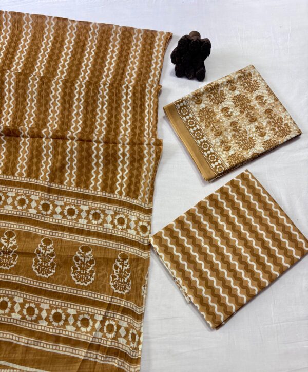 Jaipuri Print Cotton Suit With Cotton Dupatta