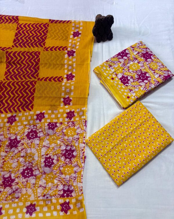 Jaipuri Print Cotton Suit With Cotton Dupatta
