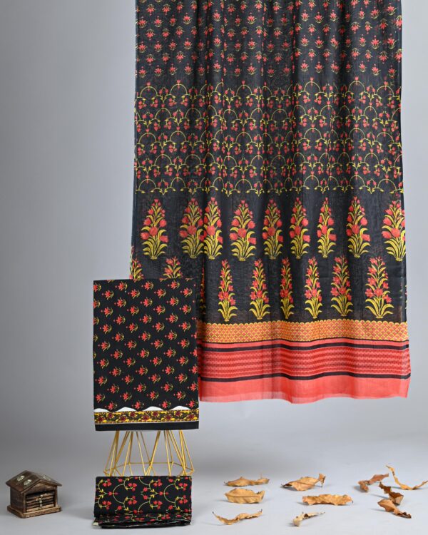 Jaipuri Print Cotton Suit With Cotton Dupatta