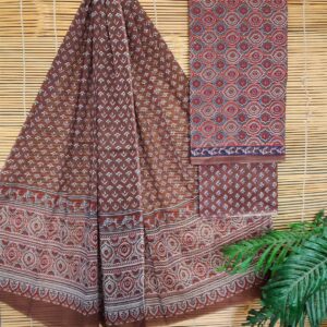 Jaipuri Print Cotton Suit With Cotton Dupatta