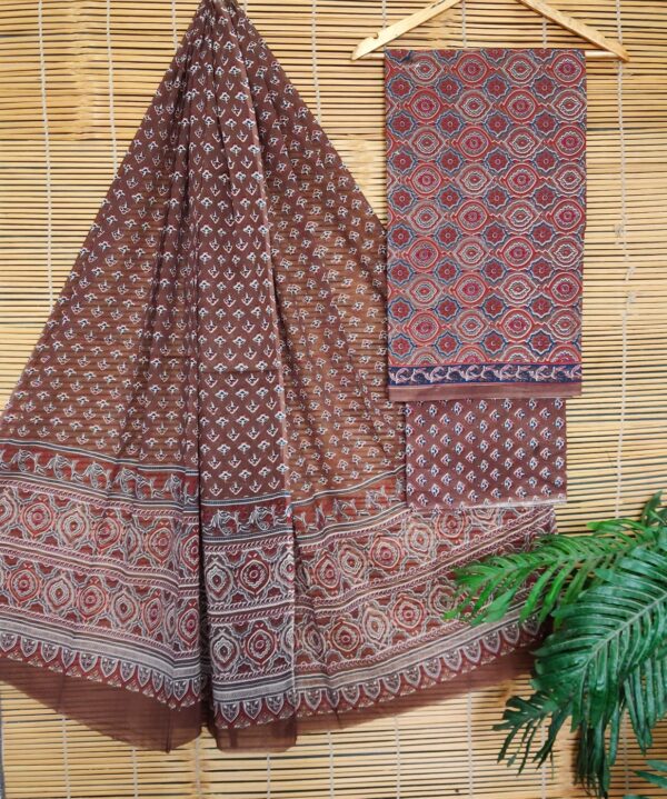 Jaipuri Print Cotton Suit With Cotton Dupatta