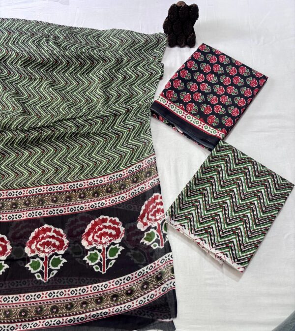 Jaipuri Print Cotton Suit With Cotton Dupatta