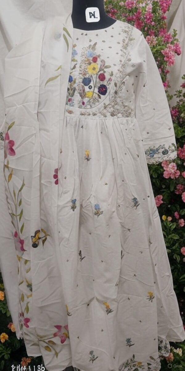 Stitched Suit Anarkali Cotton 3 Pcs Suit
