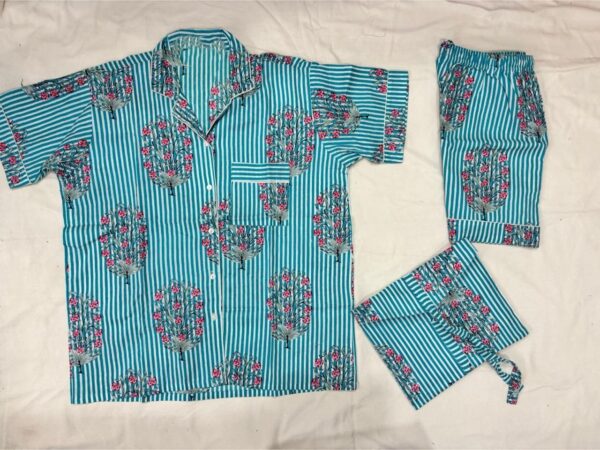 Jaipuri Print Cotton Short Night Suit