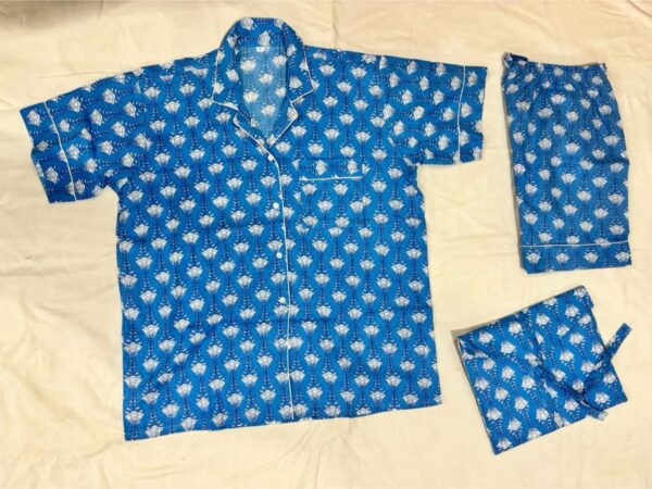 Jaipuri Print Cotton Short Night Suit