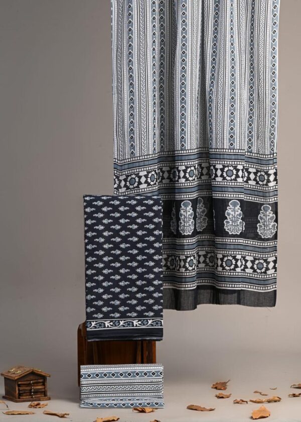 Jaipuri Print Cotton Suit With Cotton Dupatta
